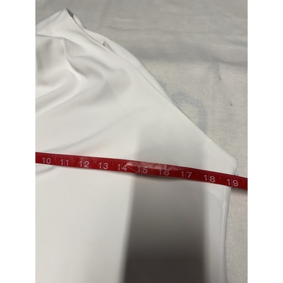 Alice + Olivia Womens 6 Melina One Shoulder Shift Dress White Asymmetrical Class - Picture 5 of 8